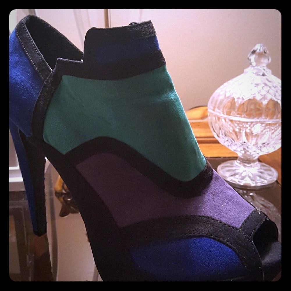 Multi Color Suede Booties